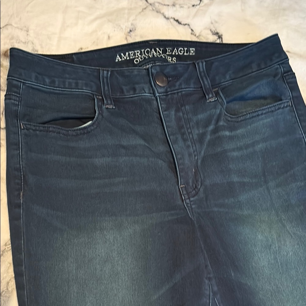 American Eagle Outfitters High Rise Dark Blue Jeans stretch size 10 reg